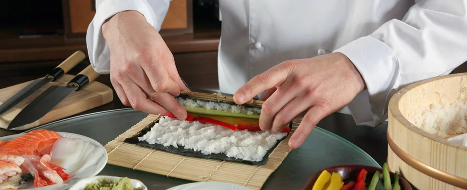 Sushi chef at work